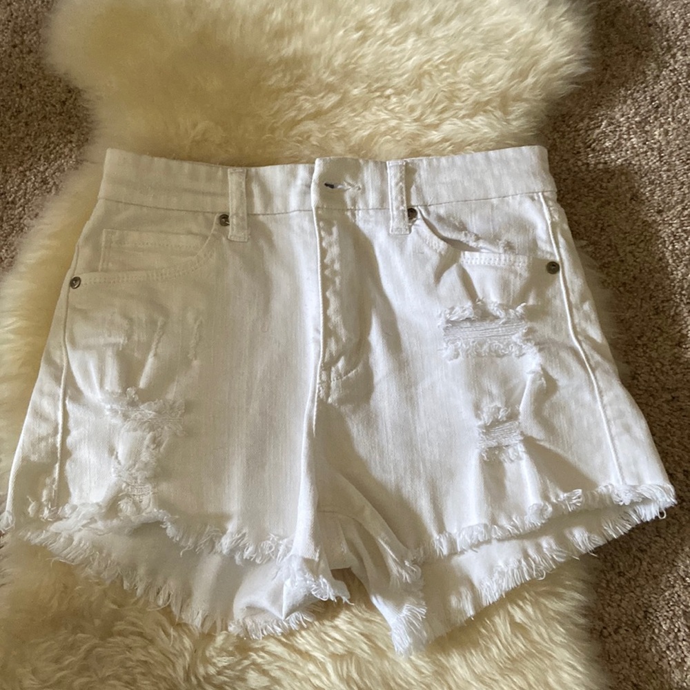 High waisted denim shorts